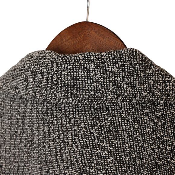 Guess Black and White Textured Trench Coat - Size 0 - Picture 7 of 13